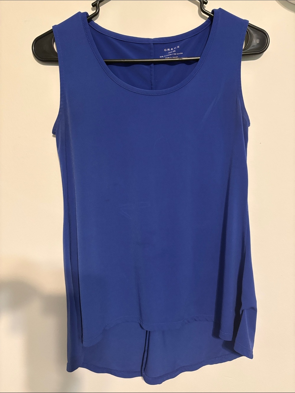 Grace Royal Blue Long in back Scoop Neck Tank